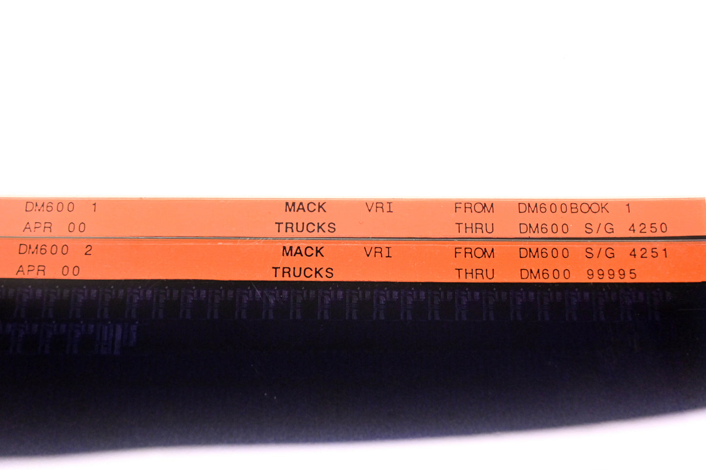 Mack DM600 1, DM600 2 DM600BOOK1 - DM60099995 VRI Microfiche Lot of 2 NOS