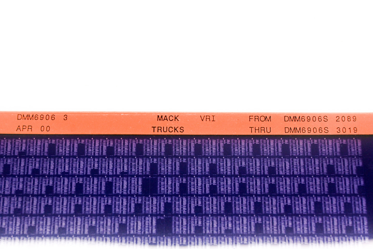 Mack DMM6906 3 DMM6906S2089 - DMM6906S3019 VRI Microfiche NOS