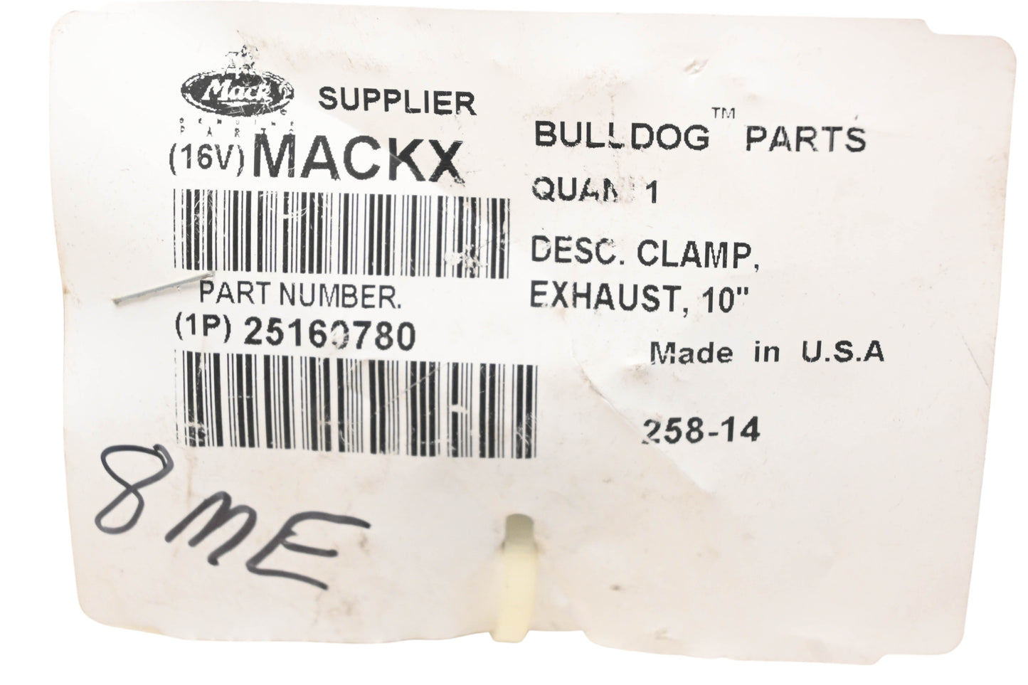 Mack 25160780 Exhaust Clamp Assembly NOS