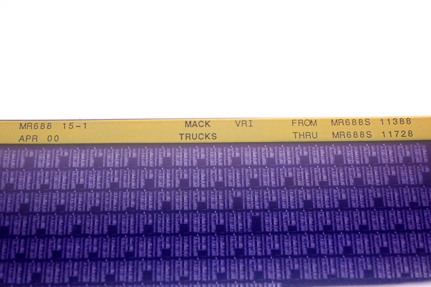 Mack MR688 15-1 MR688S11388 - MR688S11728 VRI Microfiche NOS
