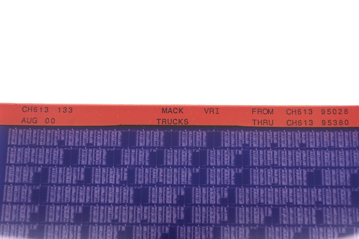 Mack CH613 133 CH61395028 - CH61395380 VRI Microfiche NOS