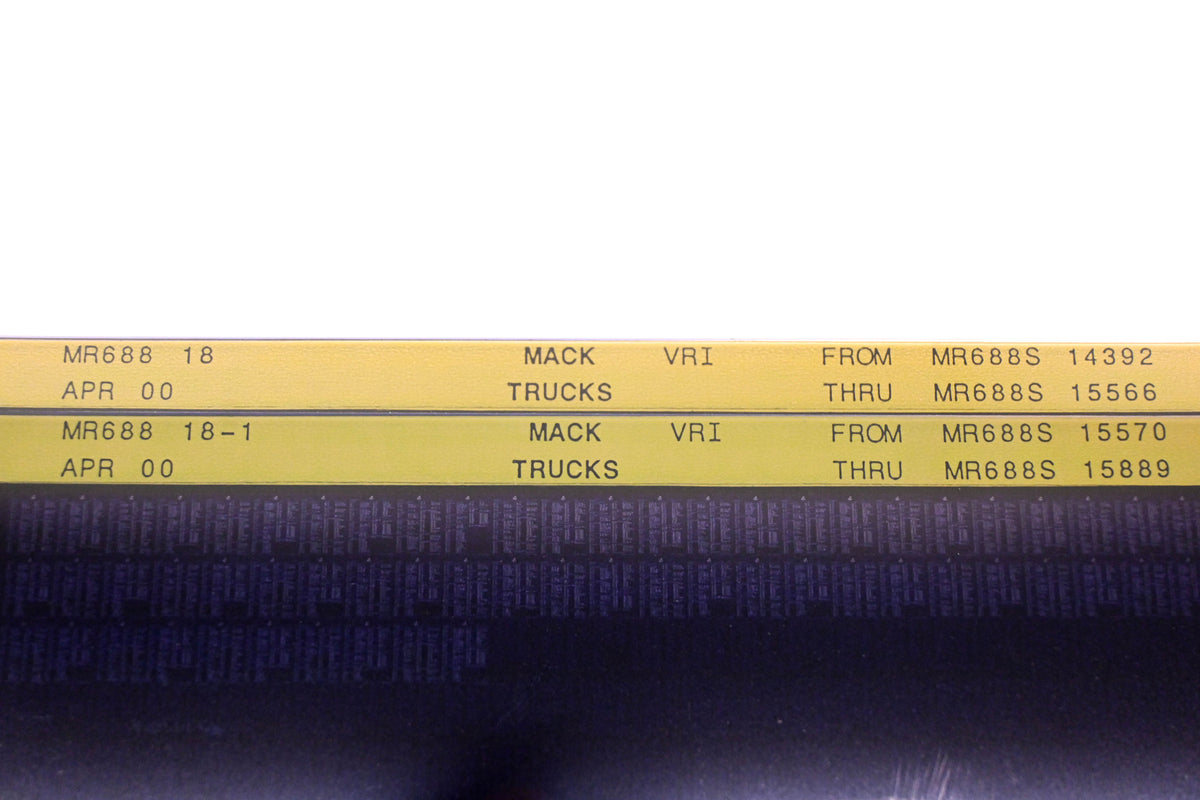 Mack MR688 18, MR688 18-1 MR688S14392 - MR688S15889 VRI Microfiche Lot of 2 NOS