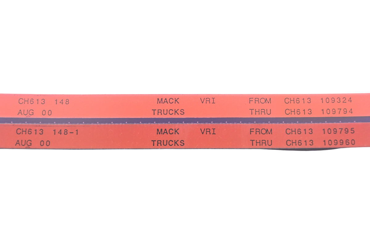 Mack CH613 148, CH613 148-1 CH613109324 - CH613109960 VRI Microfiche Lot of 2 NOS
