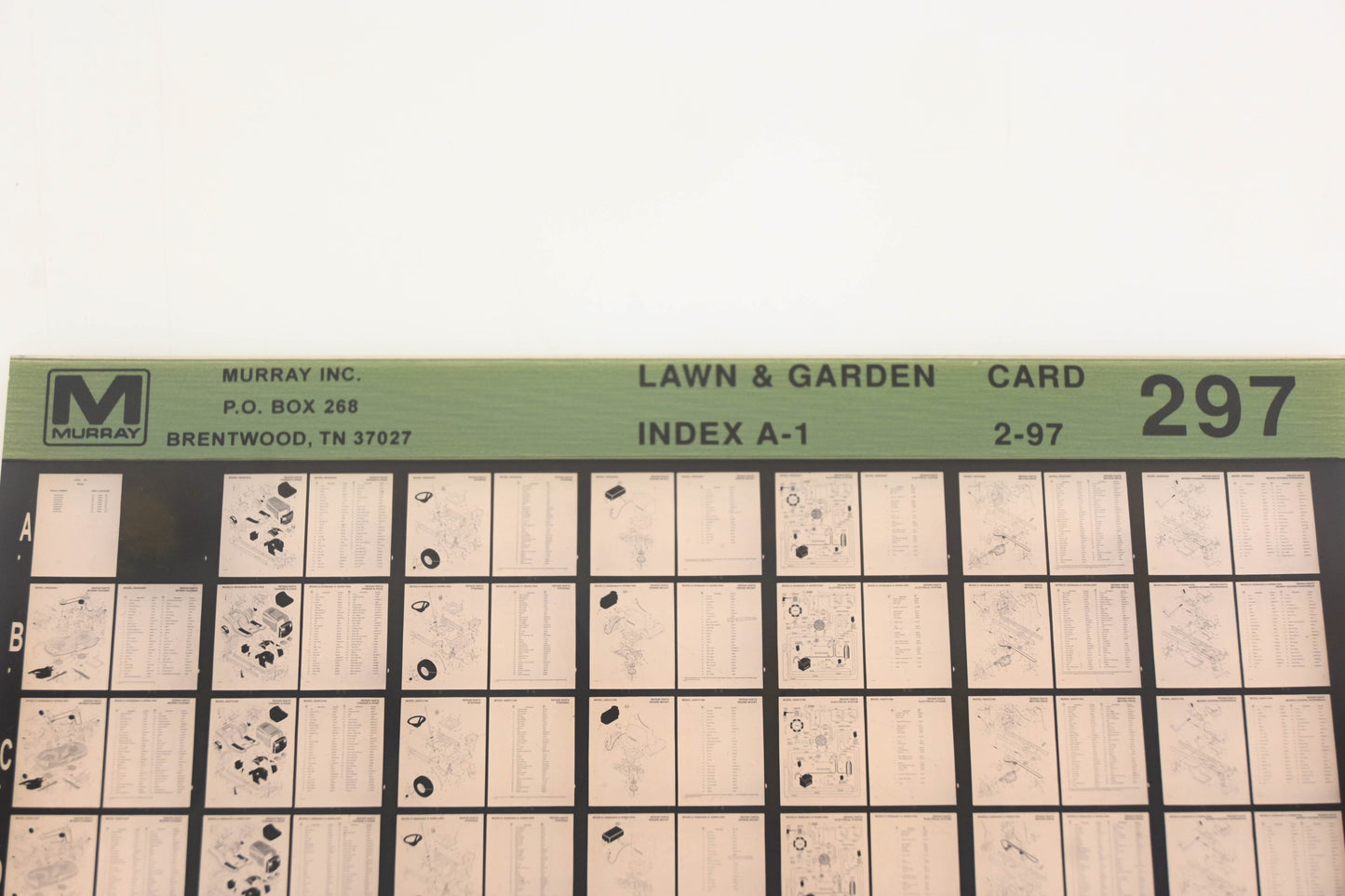 Murray 297 Lawn & Garden Index A-1 Rev:2/97 Microfiche