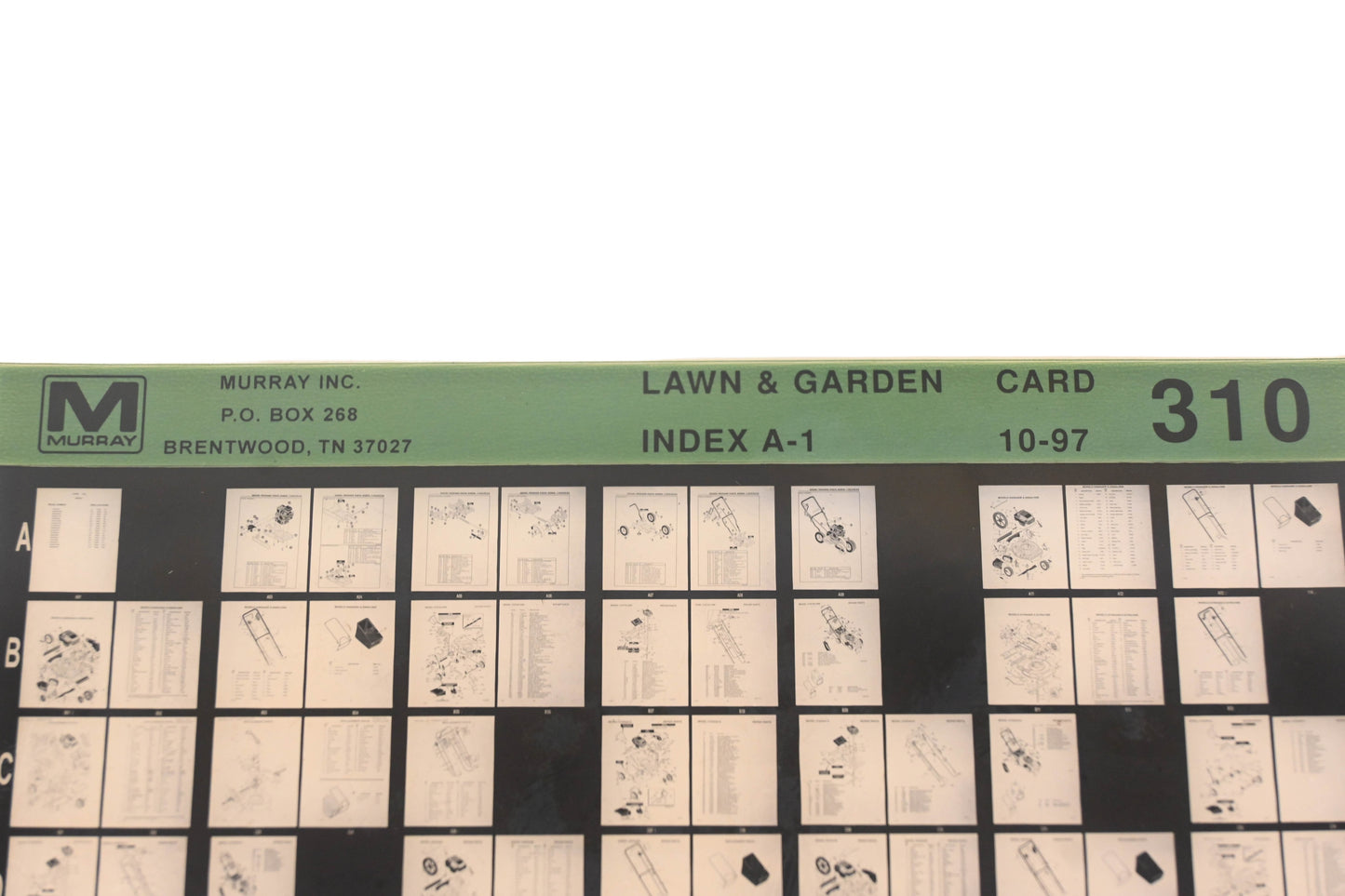Murray 310 Lawn & Garden Index A-1 Rev:10/97 Microfiche