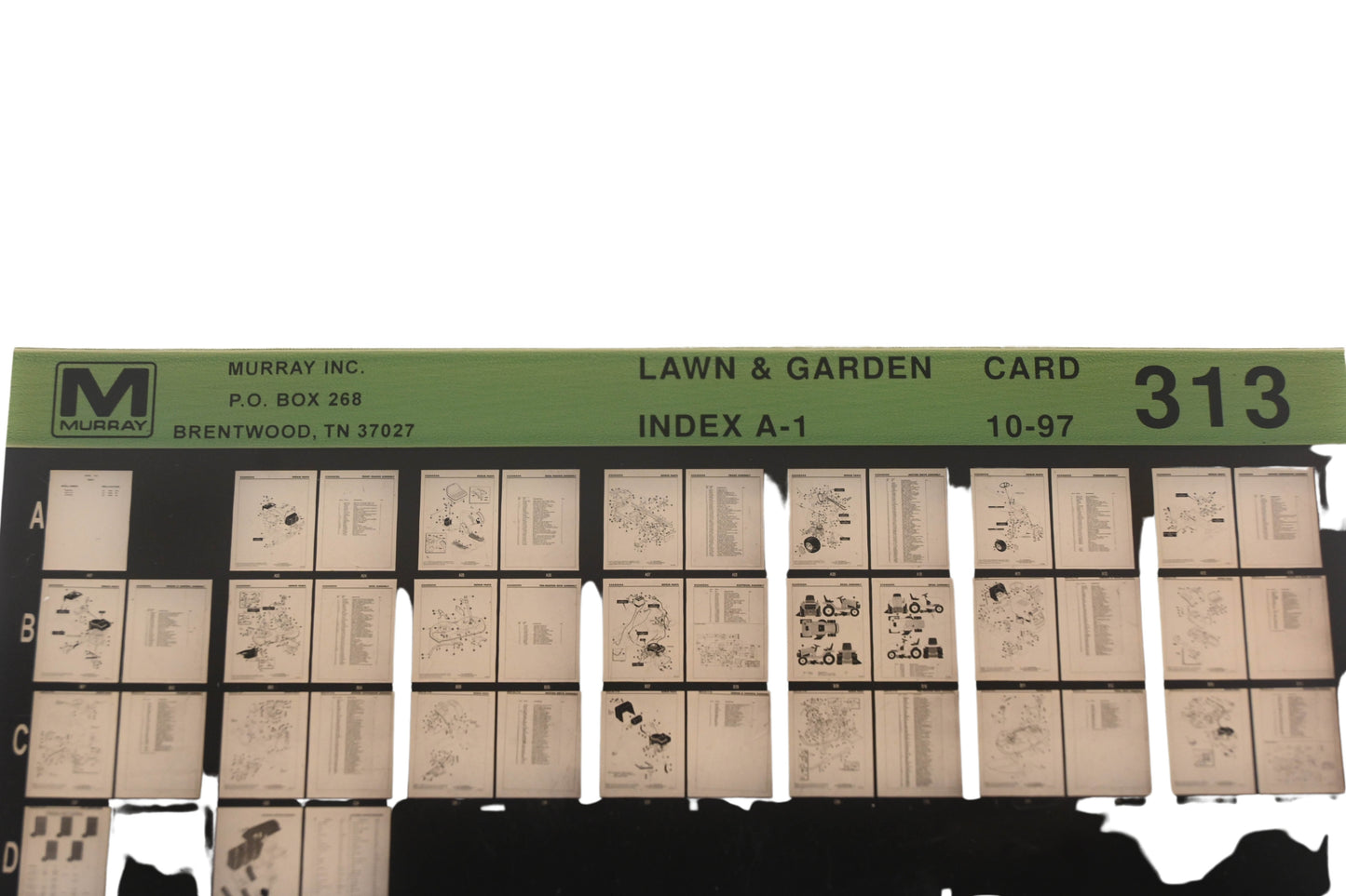 Murray 313 Lawn & Garden Index A-1 Rev:10/97 Microfiche