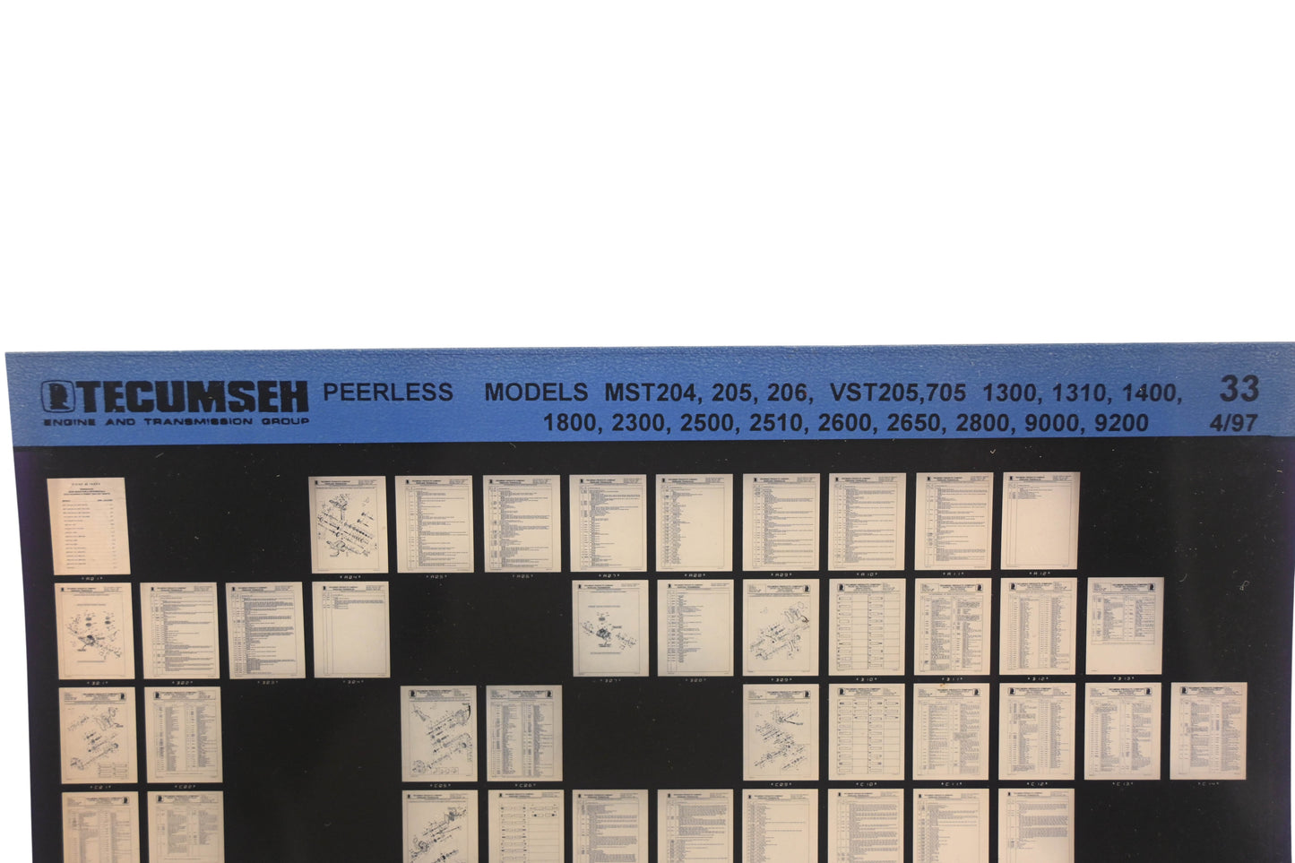 OEM Tecumseh 33 Peerless MST/VST Rev:4/97 Microfiche