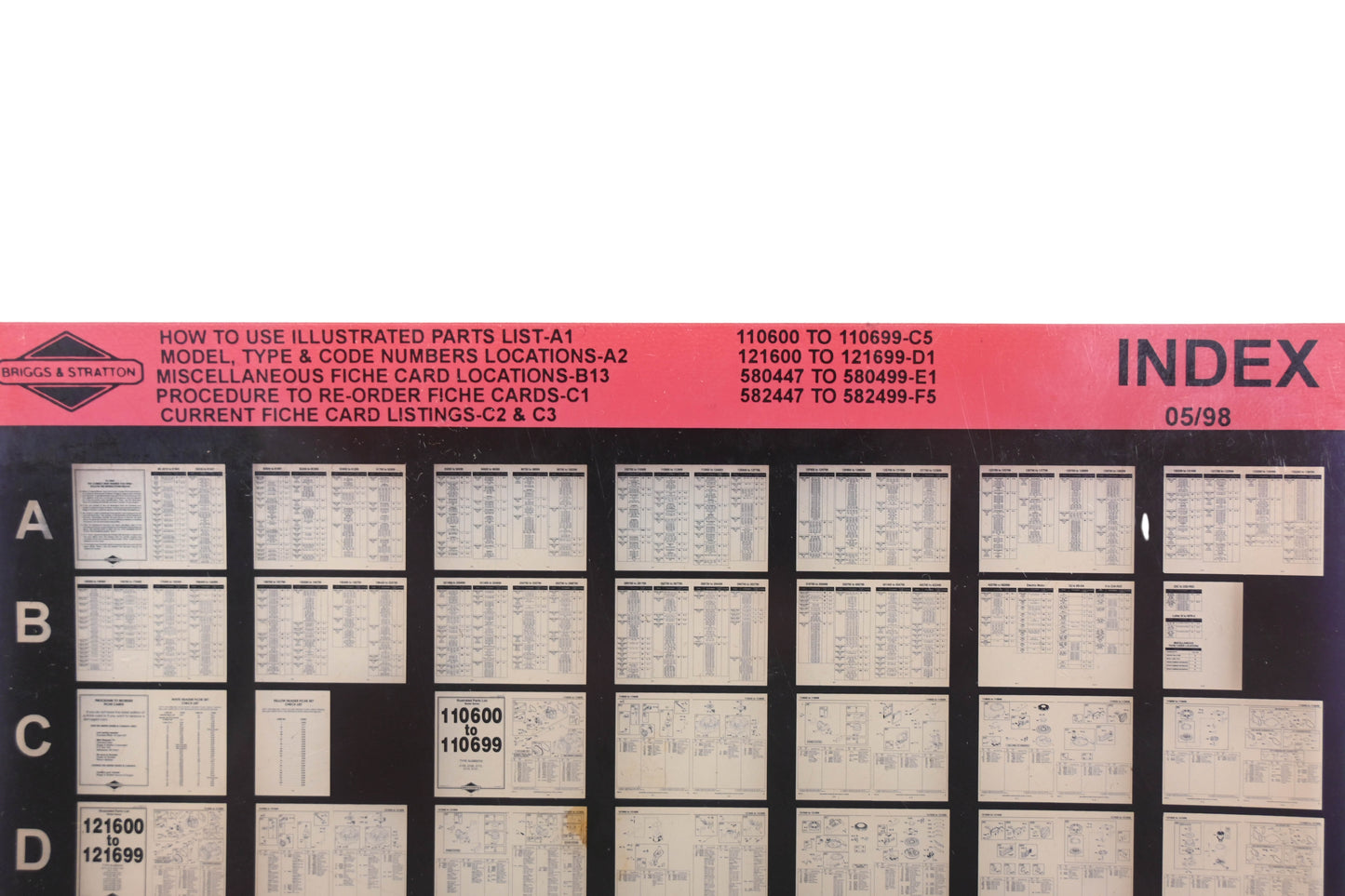 OEM Briggs & Stratton INDEX Index Rev:5/98 Microfiche