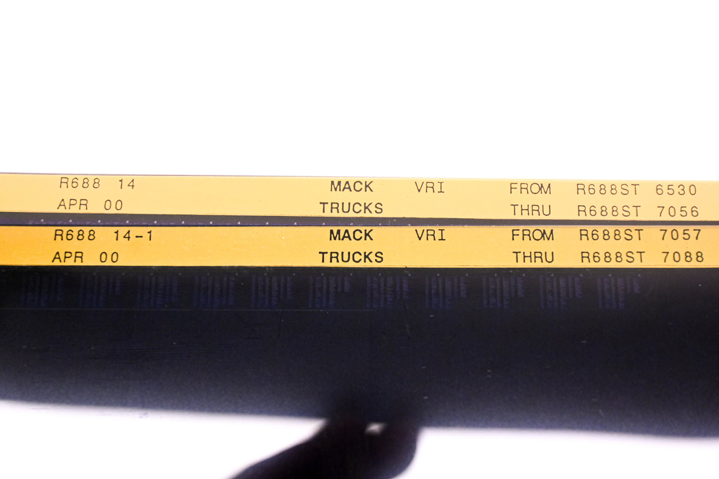 Mack R688 14, R688 14-1 R688ST6530 - R688ST7088 VRI Microfiche Lot of 2 NOS
