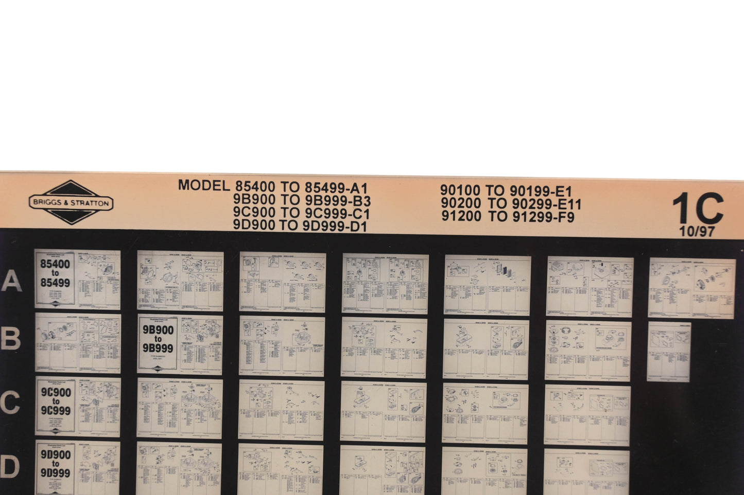 OEM Briggs & Stratton 1C Model Info Rev:10/97 Microfiche