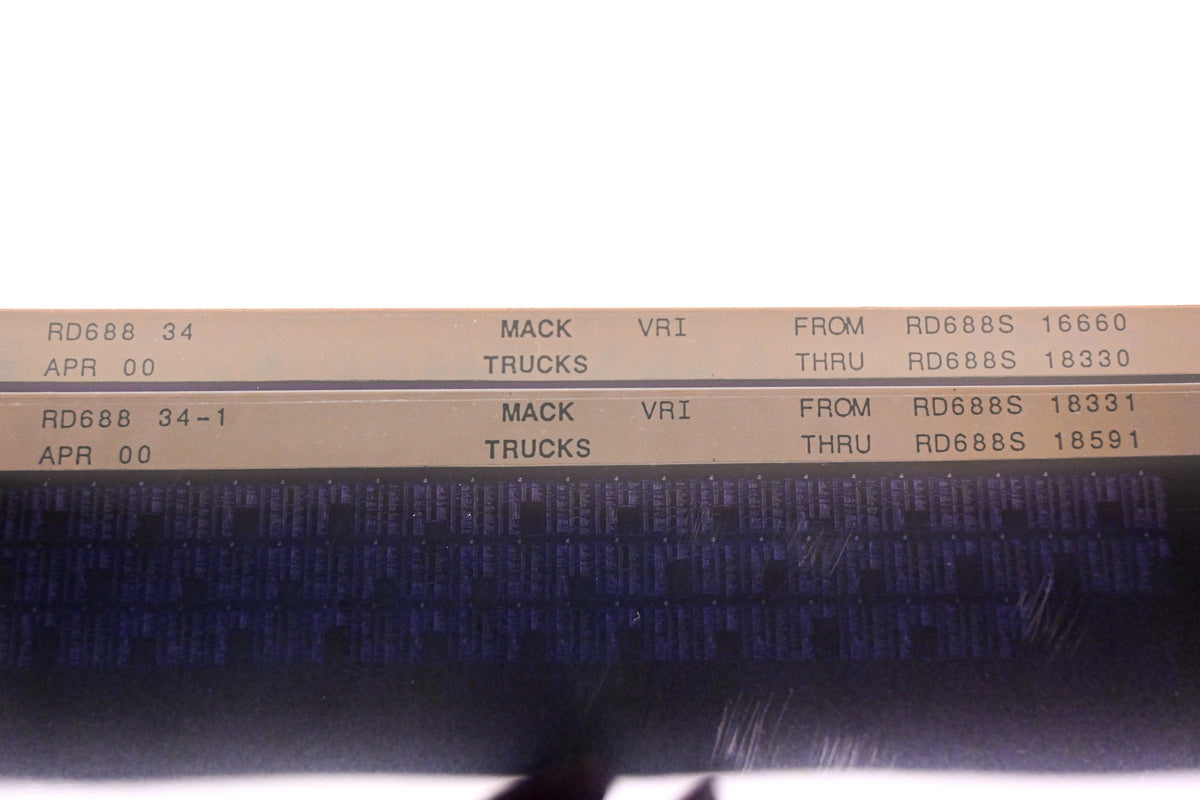 Mack RD688 34, RD688 34-1 RD688S16660 - RD688S18591 VRI Microfiche Lot of 2 NOS