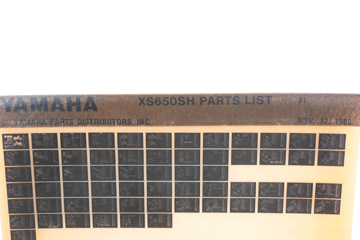 OEM Yamaha AN002-205 XS650SH Parts List Microfiche Rev:11/12/1980