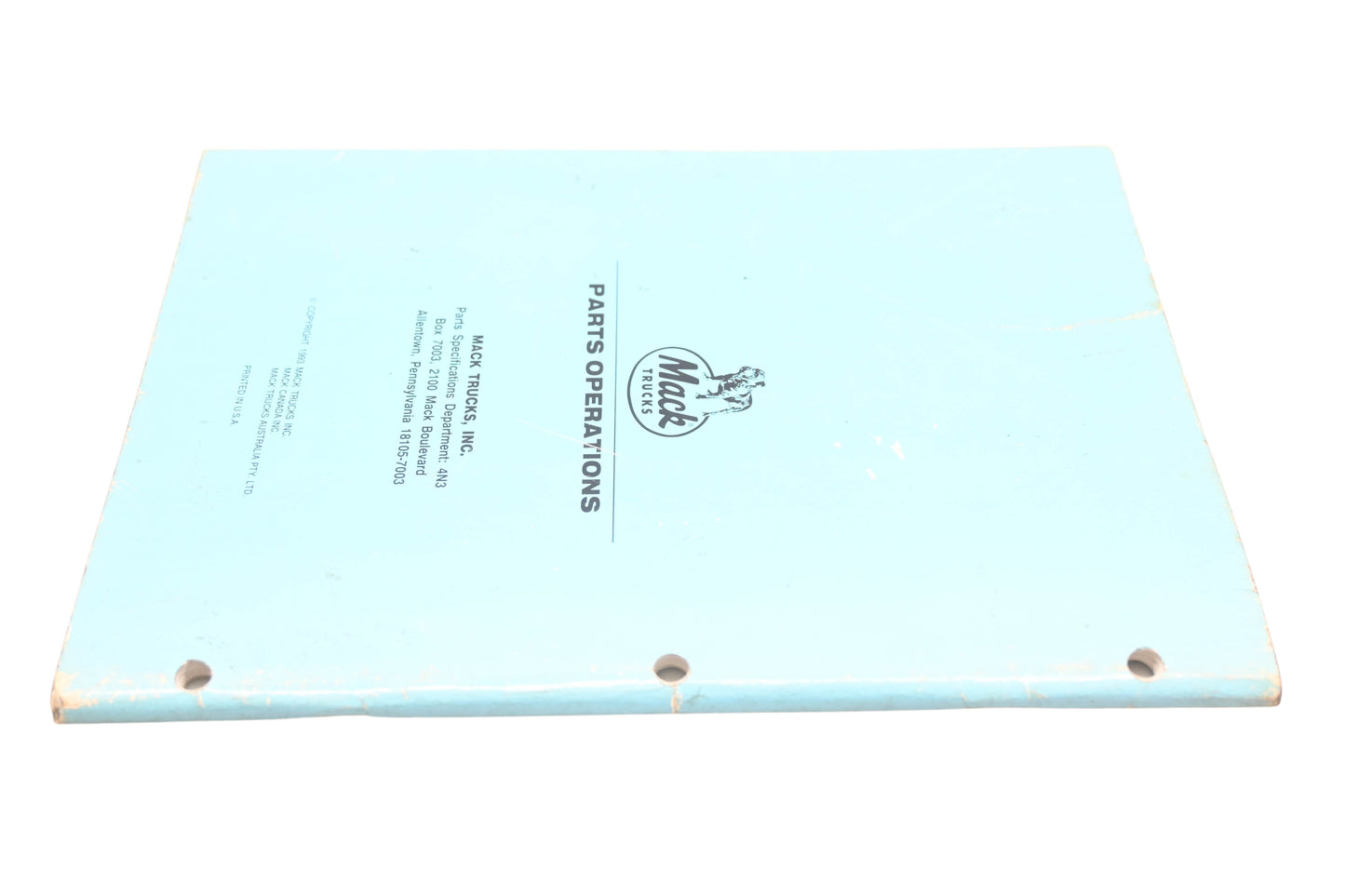 Mack YO007-56 1993 Mid-Liner Parts Operations Reference Guide
