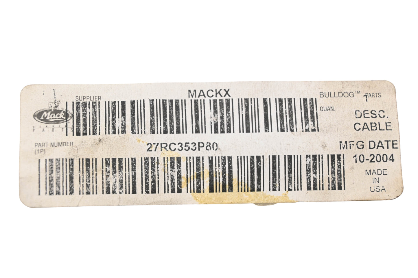 Mack 27RC353P80 Control Cable NOS