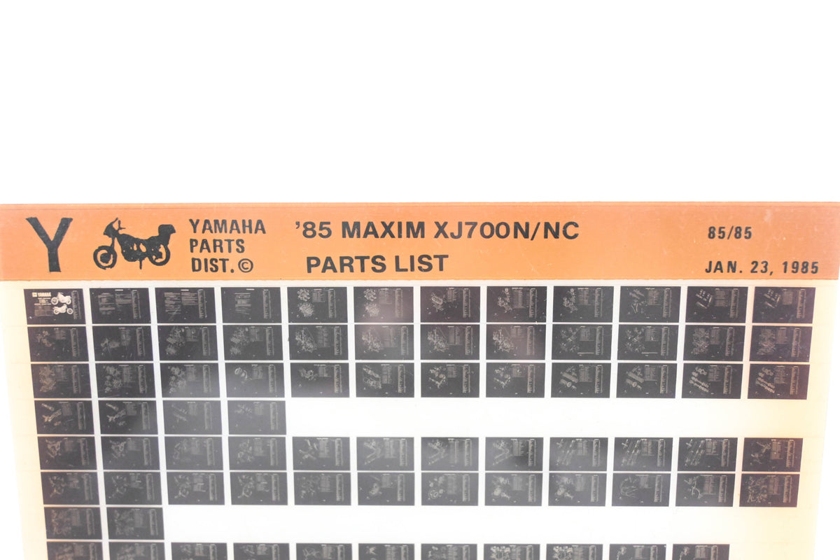 OEM Yamaha AN002-212 1985 Maxim XJ700N/NC Parts List Microfiche Rev:1/23/1985