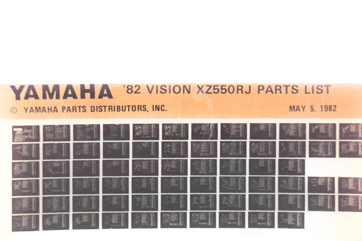 OEM Yamaha AM010-82 1982 XZ550RJ Vision 550 Parts List Microfiche Rev:5/5/1982