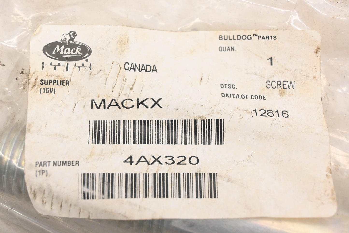 Mack 4AX320, 25107018 Screw NOS
