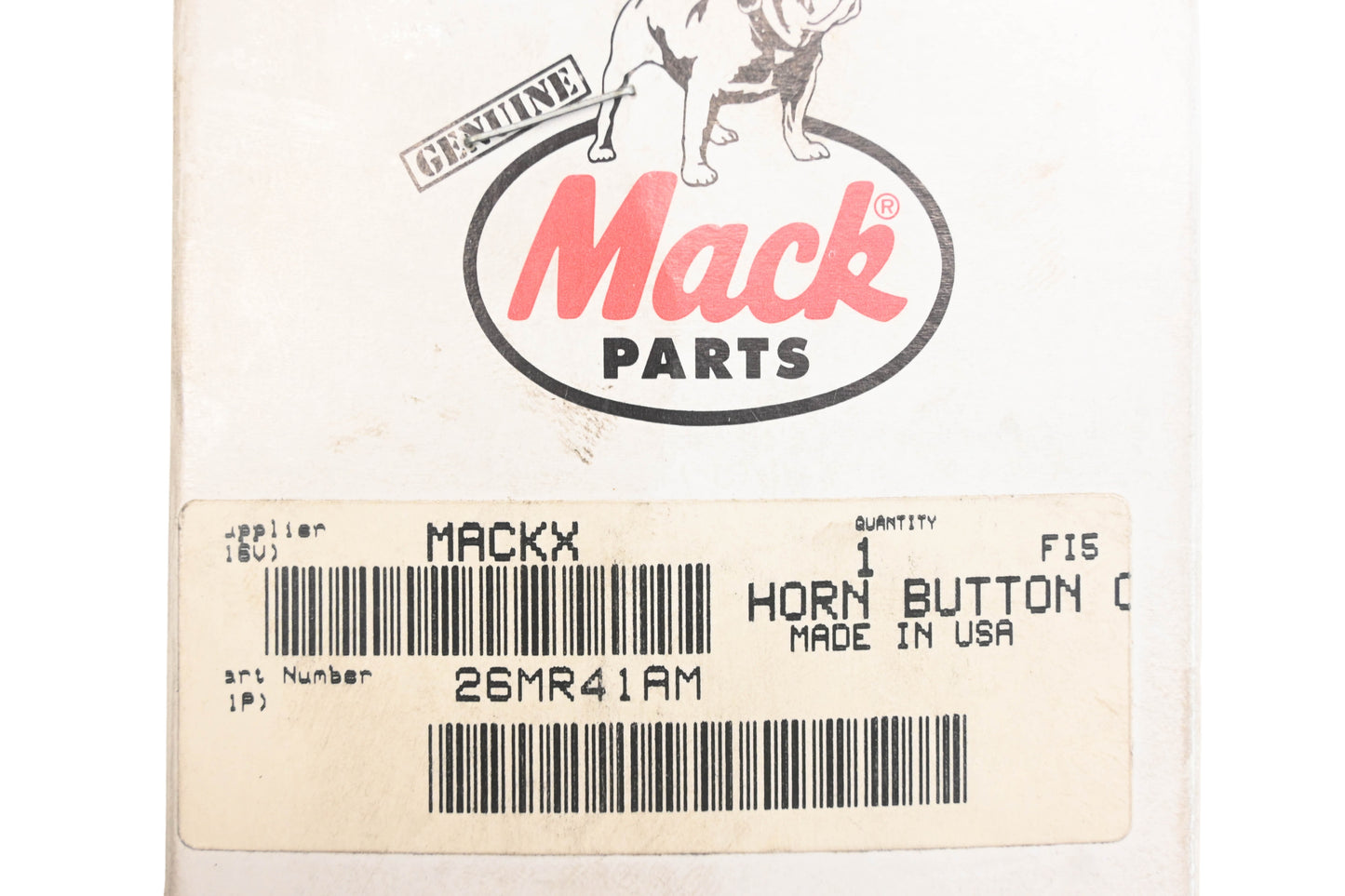Mack 26MR41AM Horn Button Plate NOS