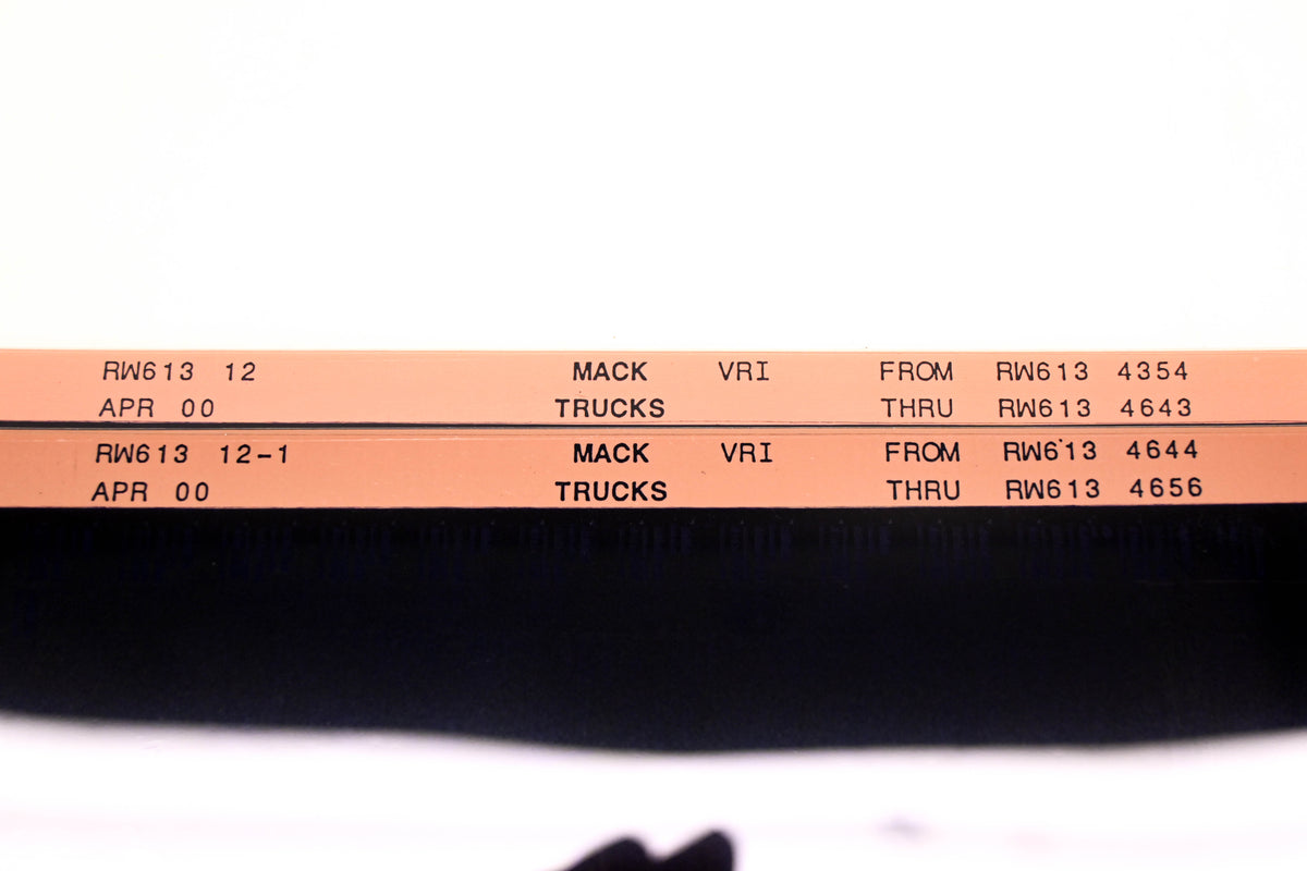 Mack RW613 12, RW613 12-1 RW6134354 - RW6134656 VRI Microfiche Lot of 2 NOS