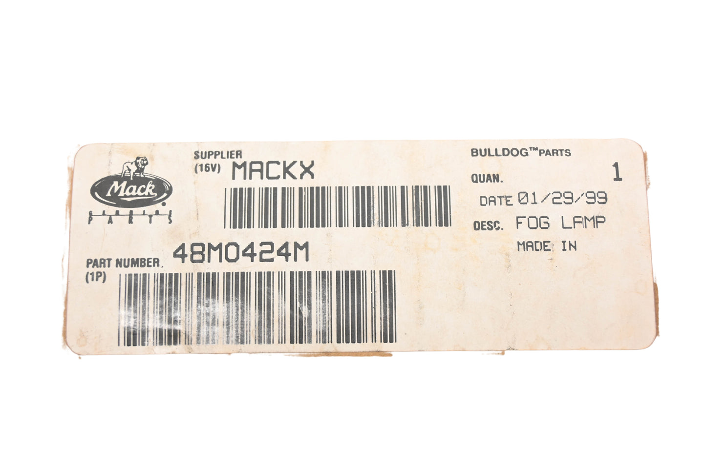 Mack 48MO424M Grote Per-Lux 500 Fog Lamp NOS