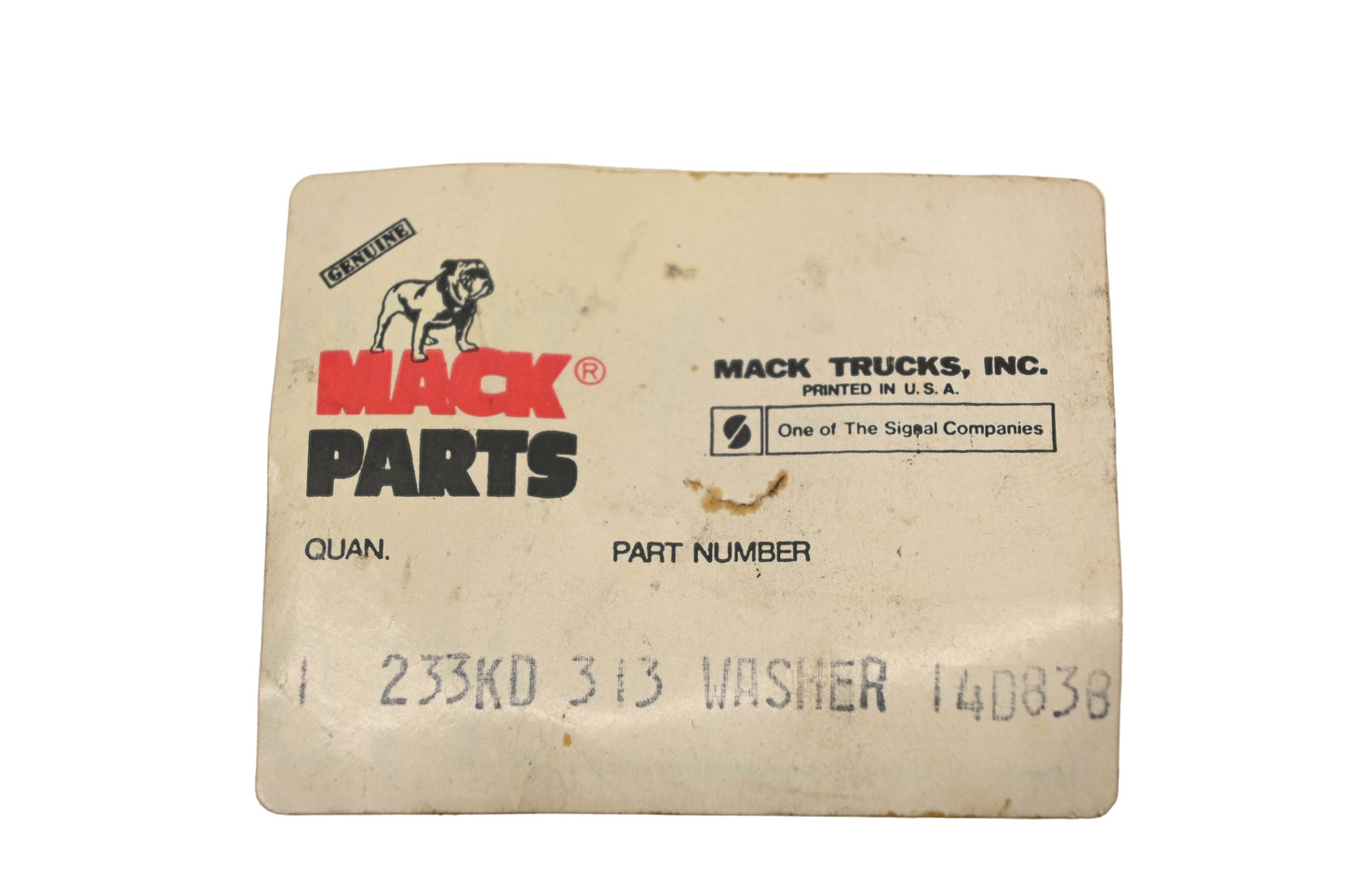 Mack 233KD313 Washer NOS