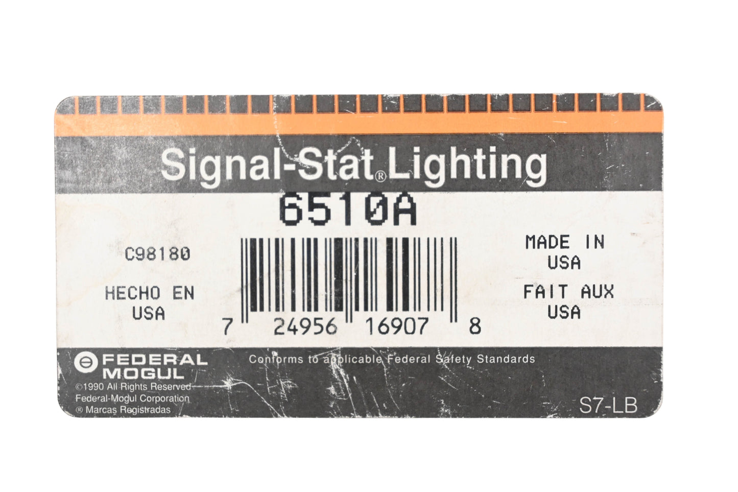 Signal-Stat 6510A Amber Model #91 Lamp NOS