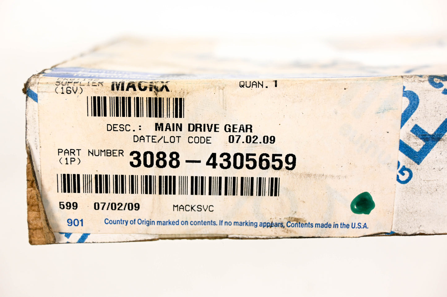Mack 3088-4305659, K4305659 Eaton Fuller Main Drive Gear NOS
