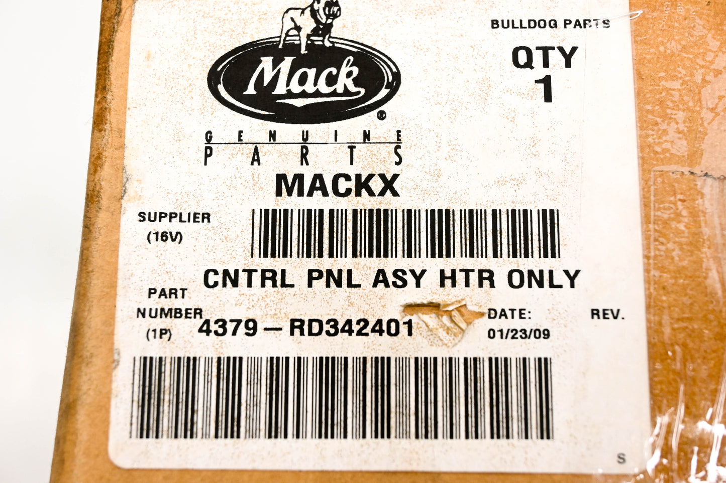 Mack 4379-RD342401, 4379-RD342400 Heater Control Panel NOS