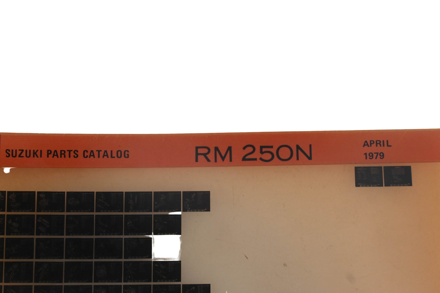OEM Suzuki RM250N RM250 N Parts Catalogue Microfiche Rev: 4/1979
