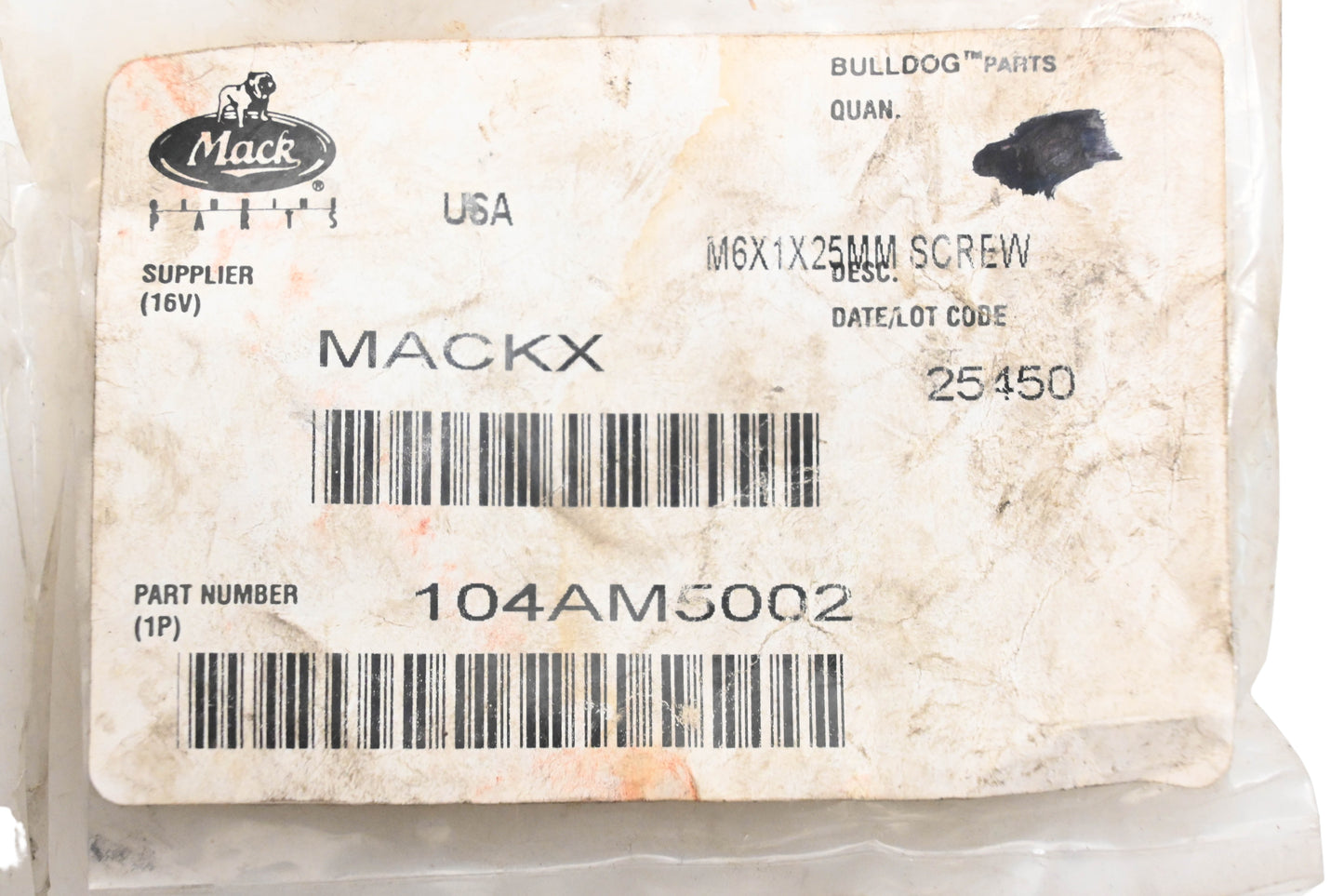 Mack 104AM5002 Stud M6x1x22mm NOS
