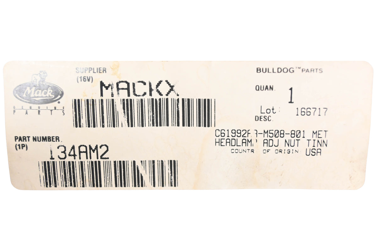 Mack 134AM2 Headlamp Fastener Clip NOS