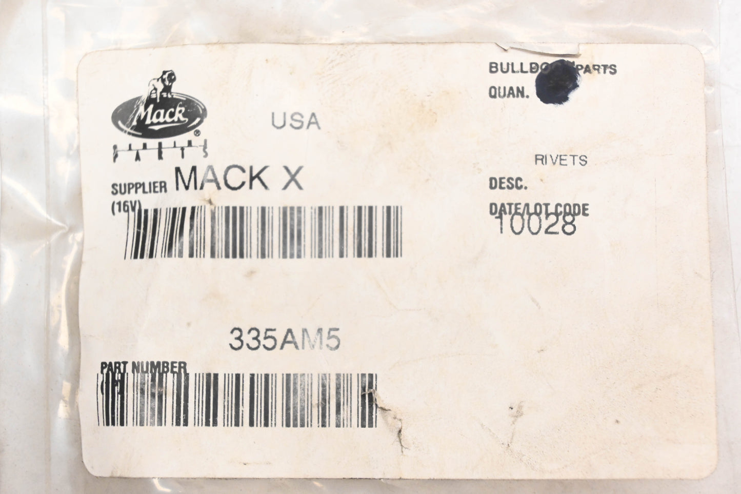 Mack 335AM5 Rivet NOS