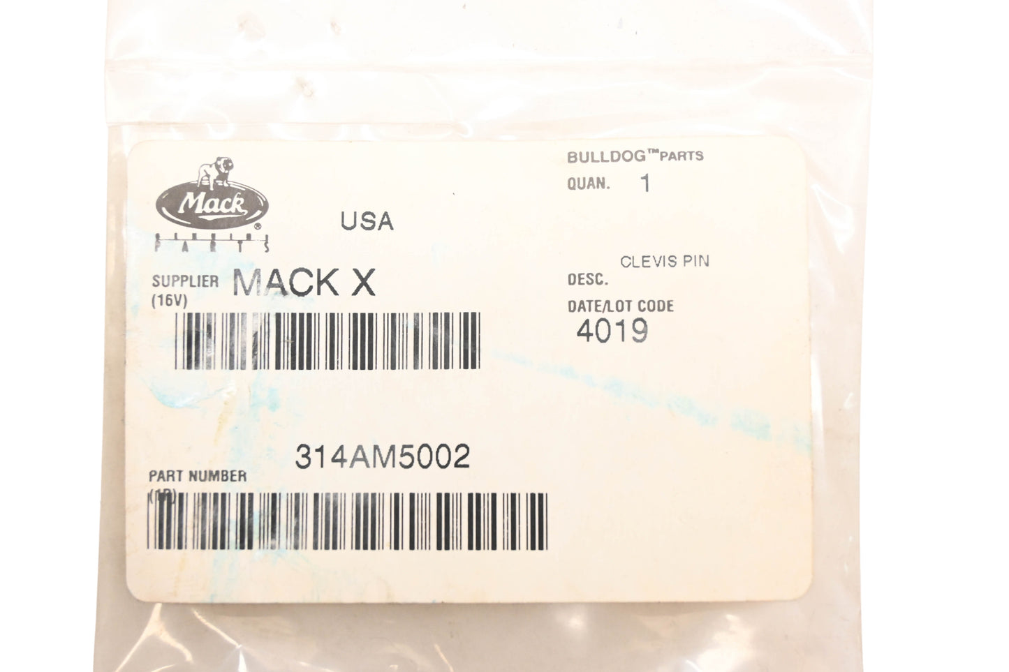 Mack 314AM5002, 25089638 Clevis Pin NOS