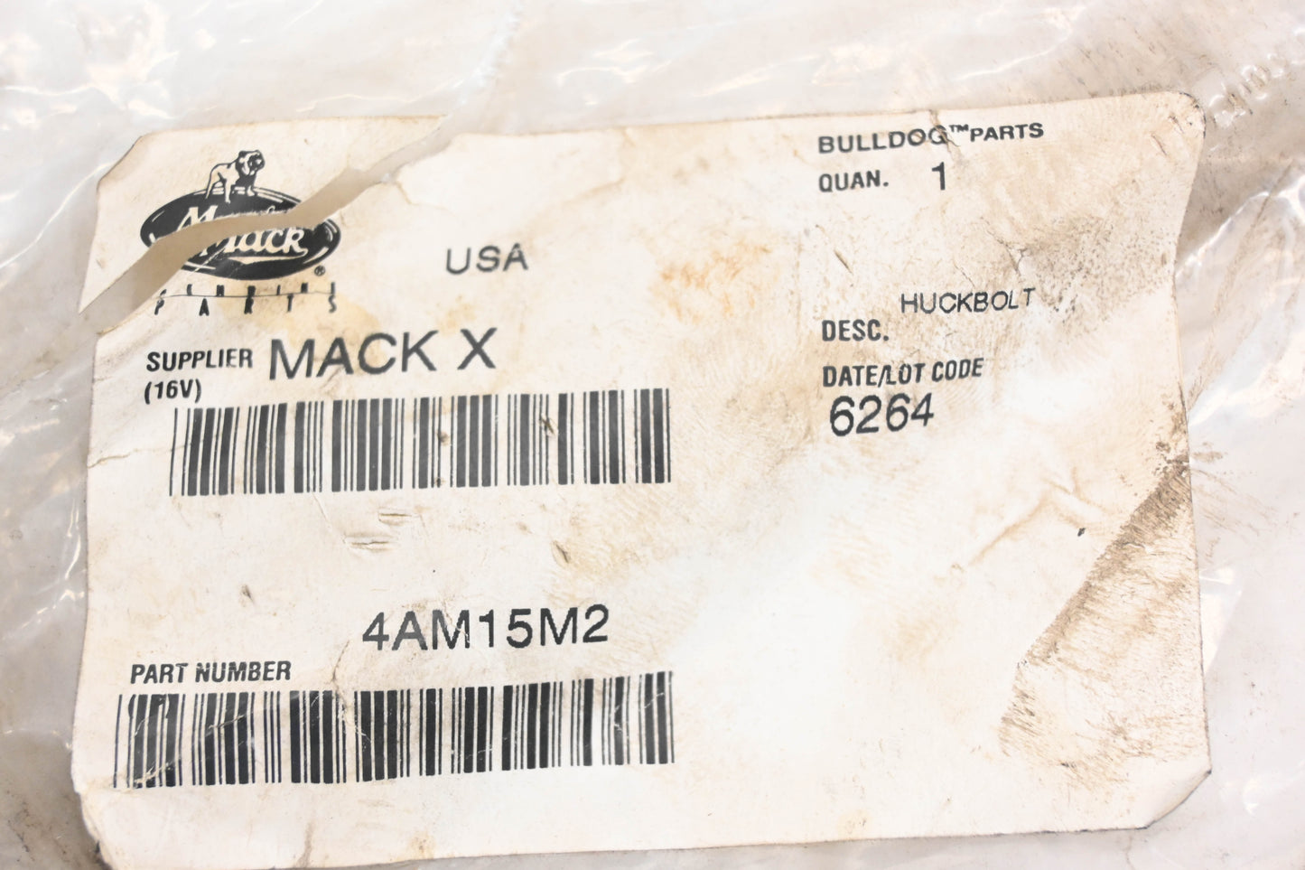 Mack 4AM15M2 Huck Bolt NOS