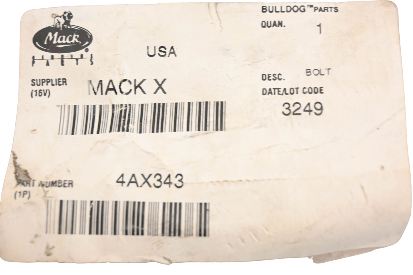 Mack 4AX343, 25107990 Screw Cap NOS