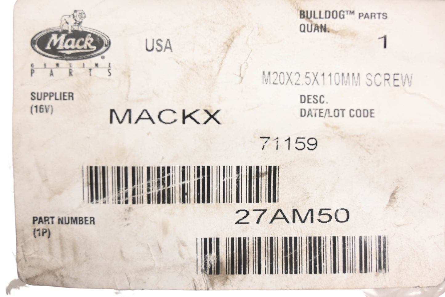 Mack 27AM50 Screw NOS