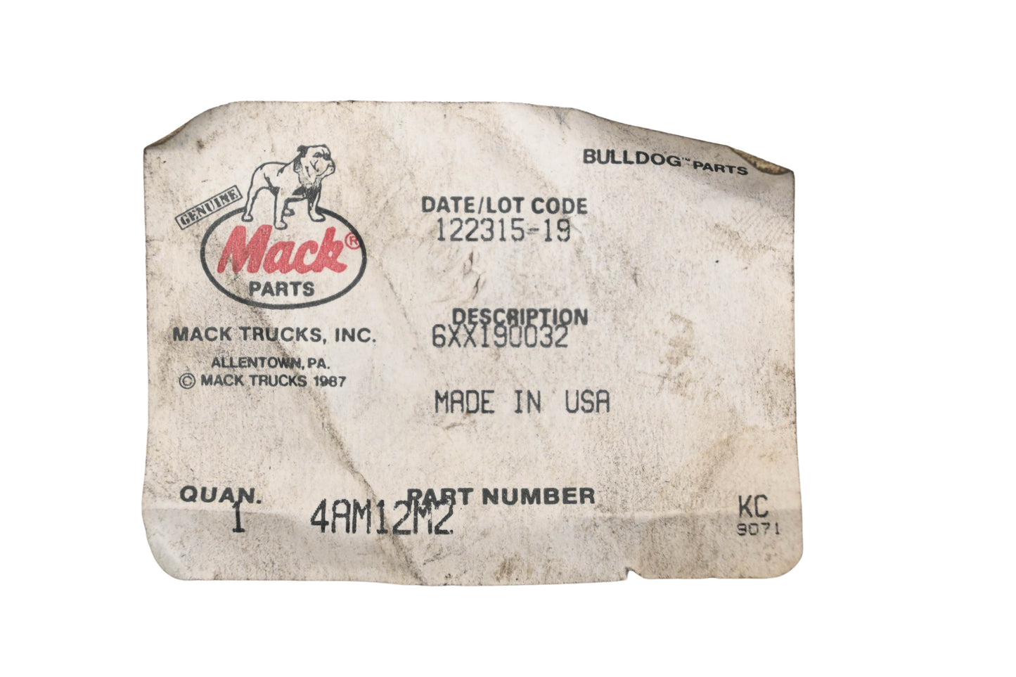 Mack 4AM12M Huck Bolt NOS