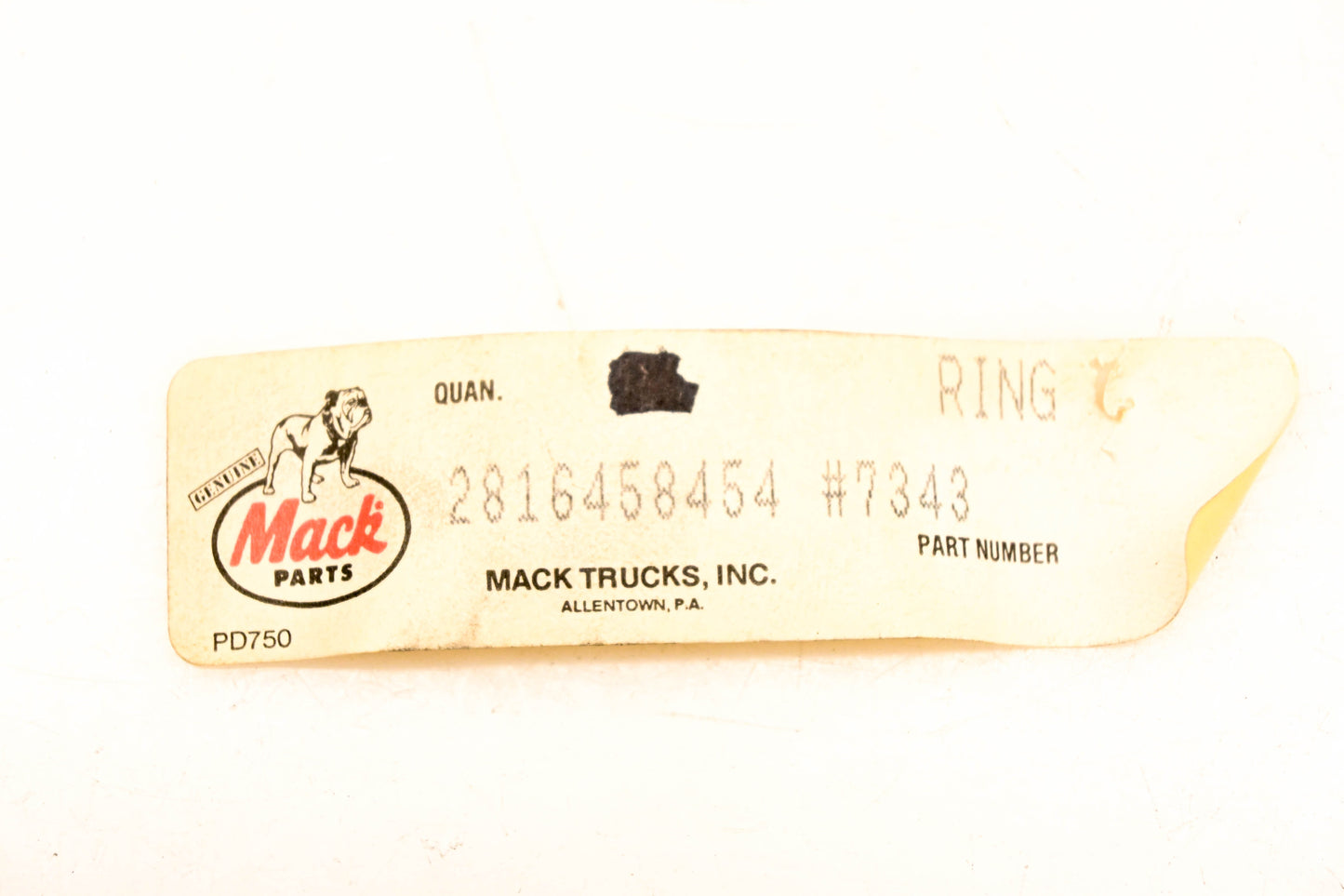 Mack 2816-458454 Gasket Ring NOS