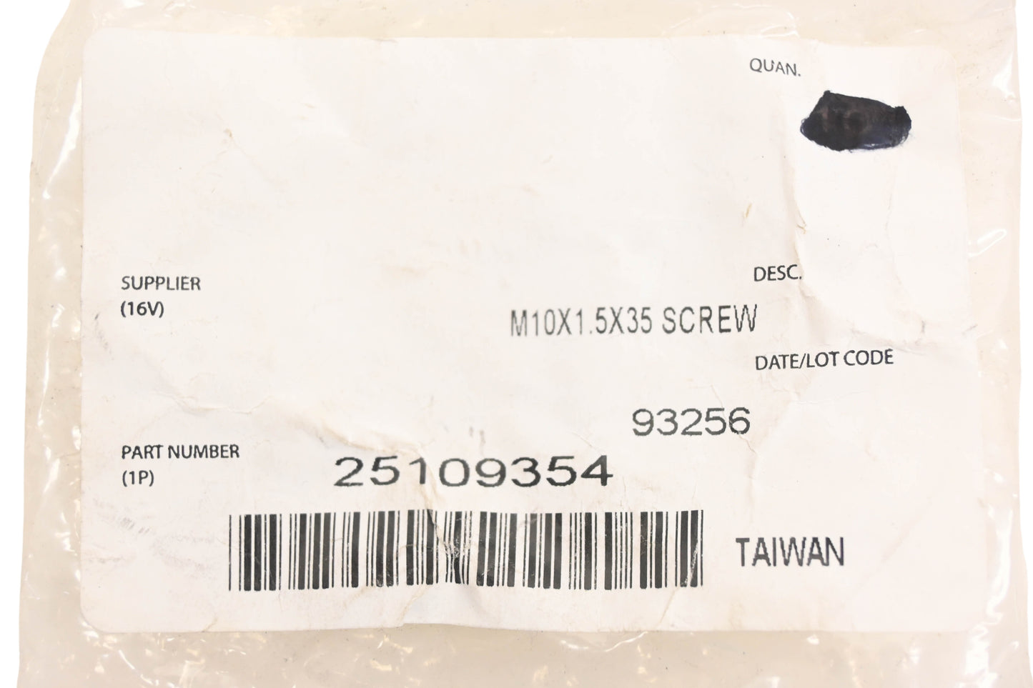 Mack 25109354 Flange Screw M10x1.5x35 NOS