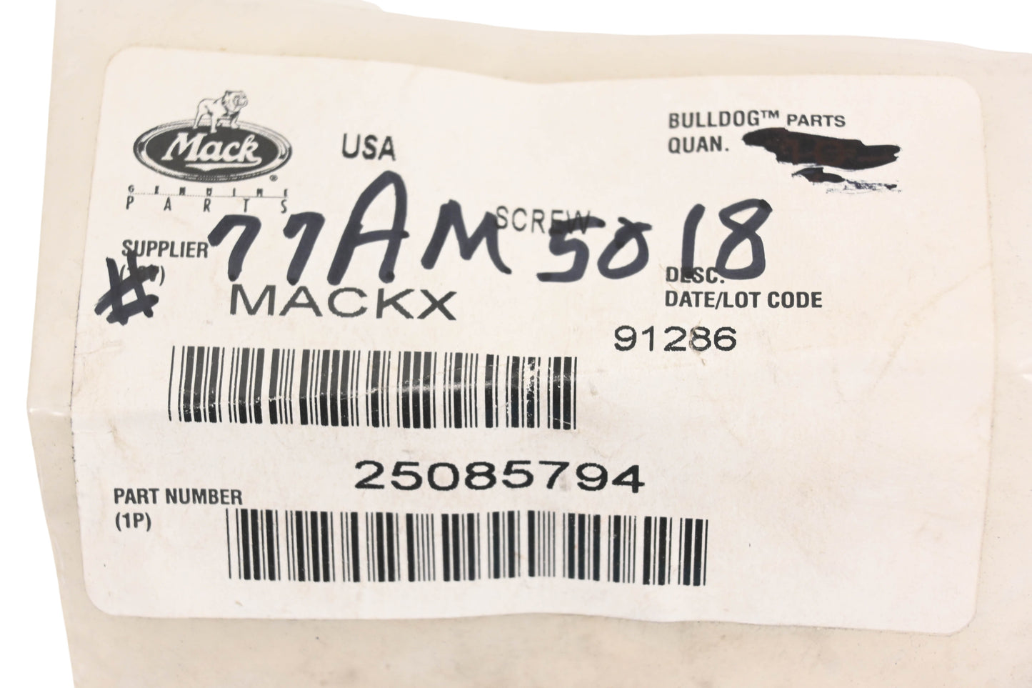 Mack 25085794, 77AM5018 Six Point Screw NOS