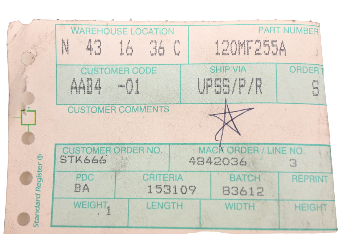 Mack 120MF255A 2.35X3.41X.010 Gasket NOS
