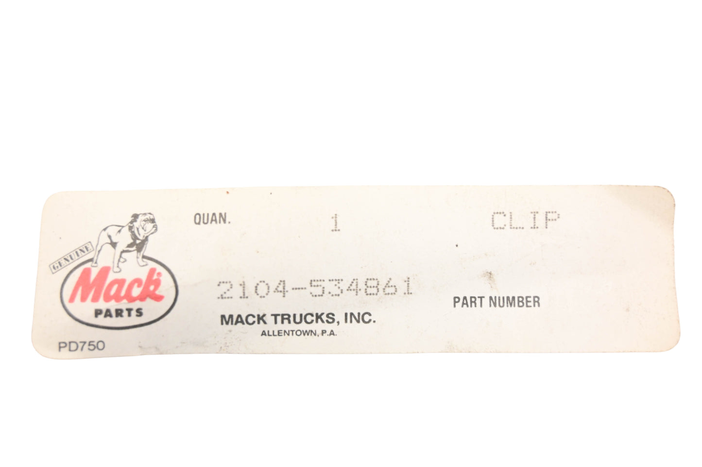 Mack 2104-534861, 2104534861 Clip NOS