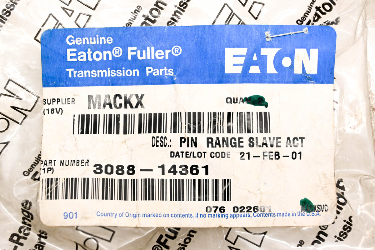 Mack 3088-14361 Eaton Fuller Range Slave Act Pin NOS
