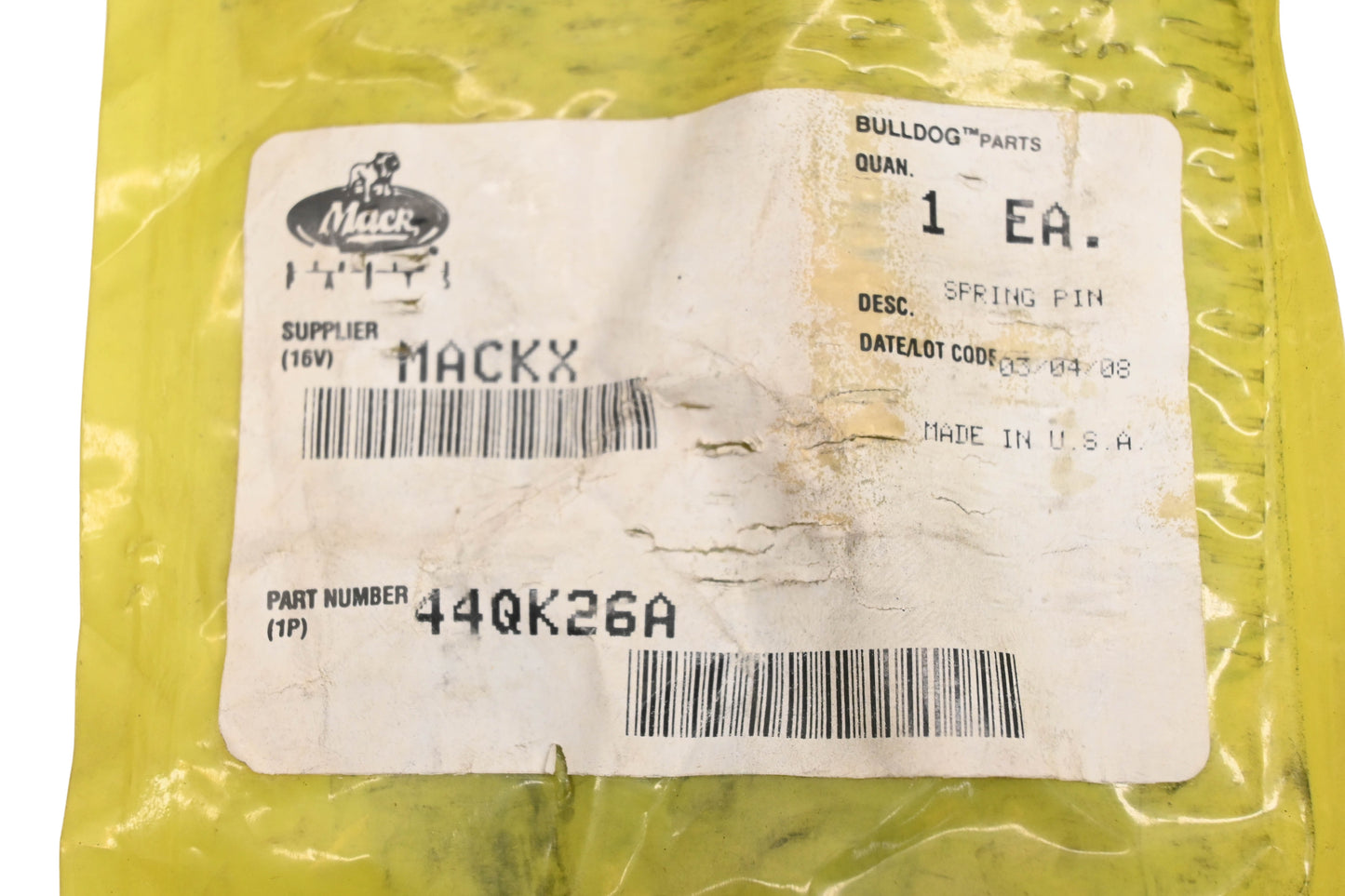 Mack 44QK26A Spring Pin NOS