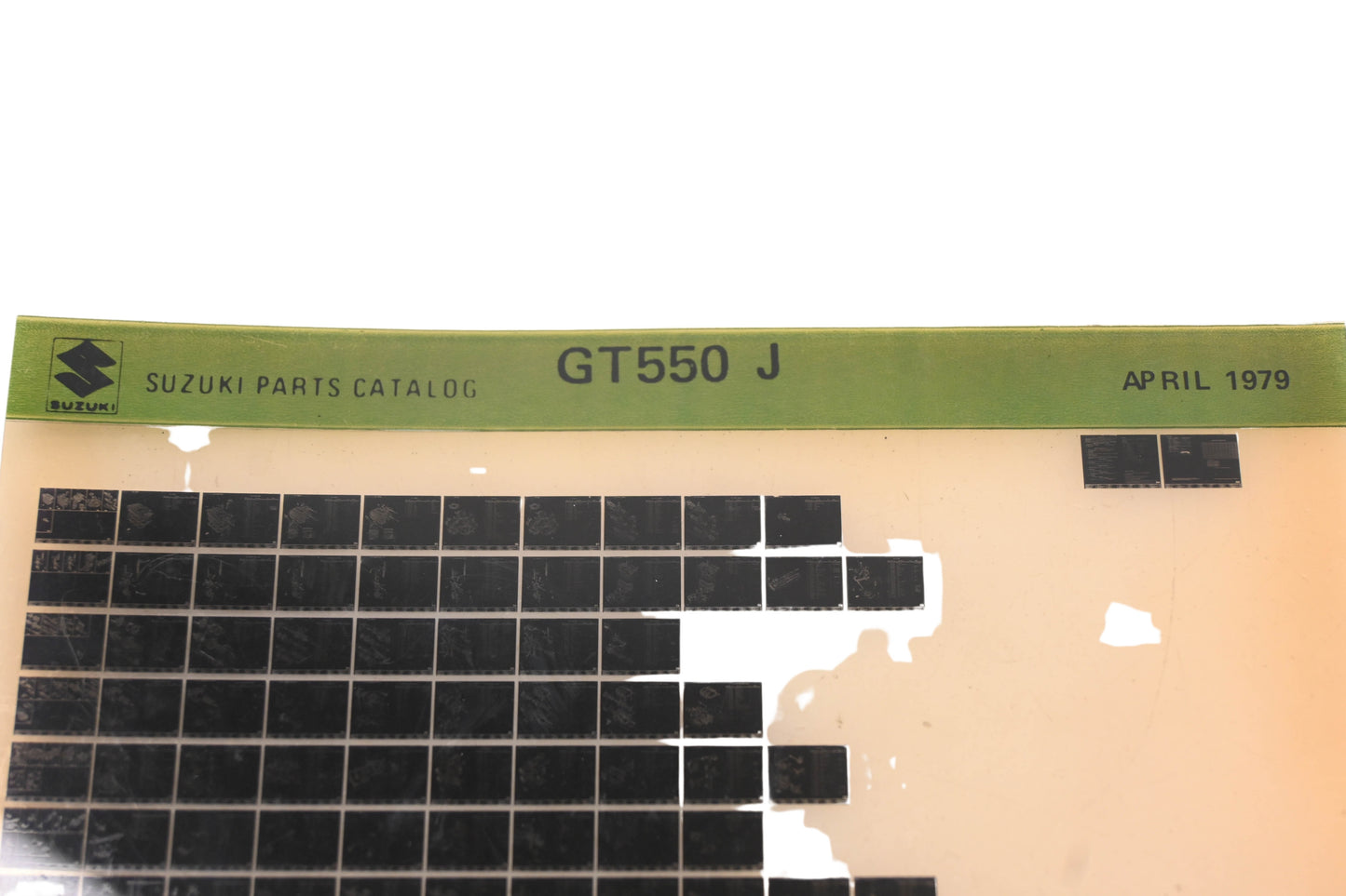OEM Suzuki GT550J GT550J Parts Catalog Microfiche Rev:4/1979