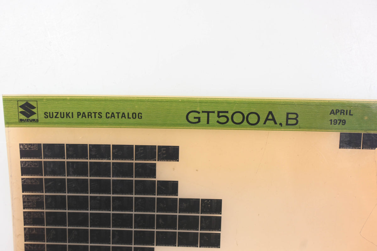 OEM Suzuki GT500AB GT500A,B Parts Catalog Microfiche Rev:4/1979