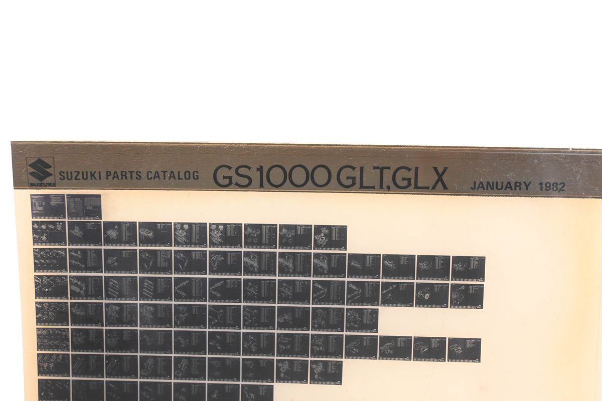 OEM Suzuki GS1000GLTGLX GS1000 GLT, GLX Parts Catalog Microfiche Rev:1/1982