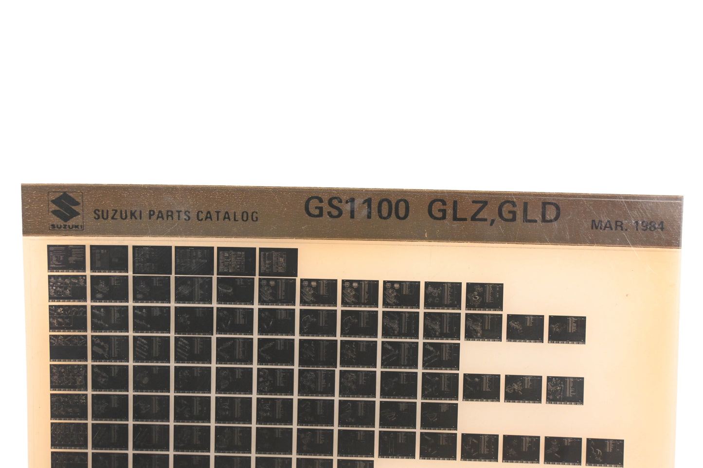 OEM Suzuki GS1100GLZGLD GS1100 GLZ, GLD Parts Catalog Microfiche Rev:3/1984
