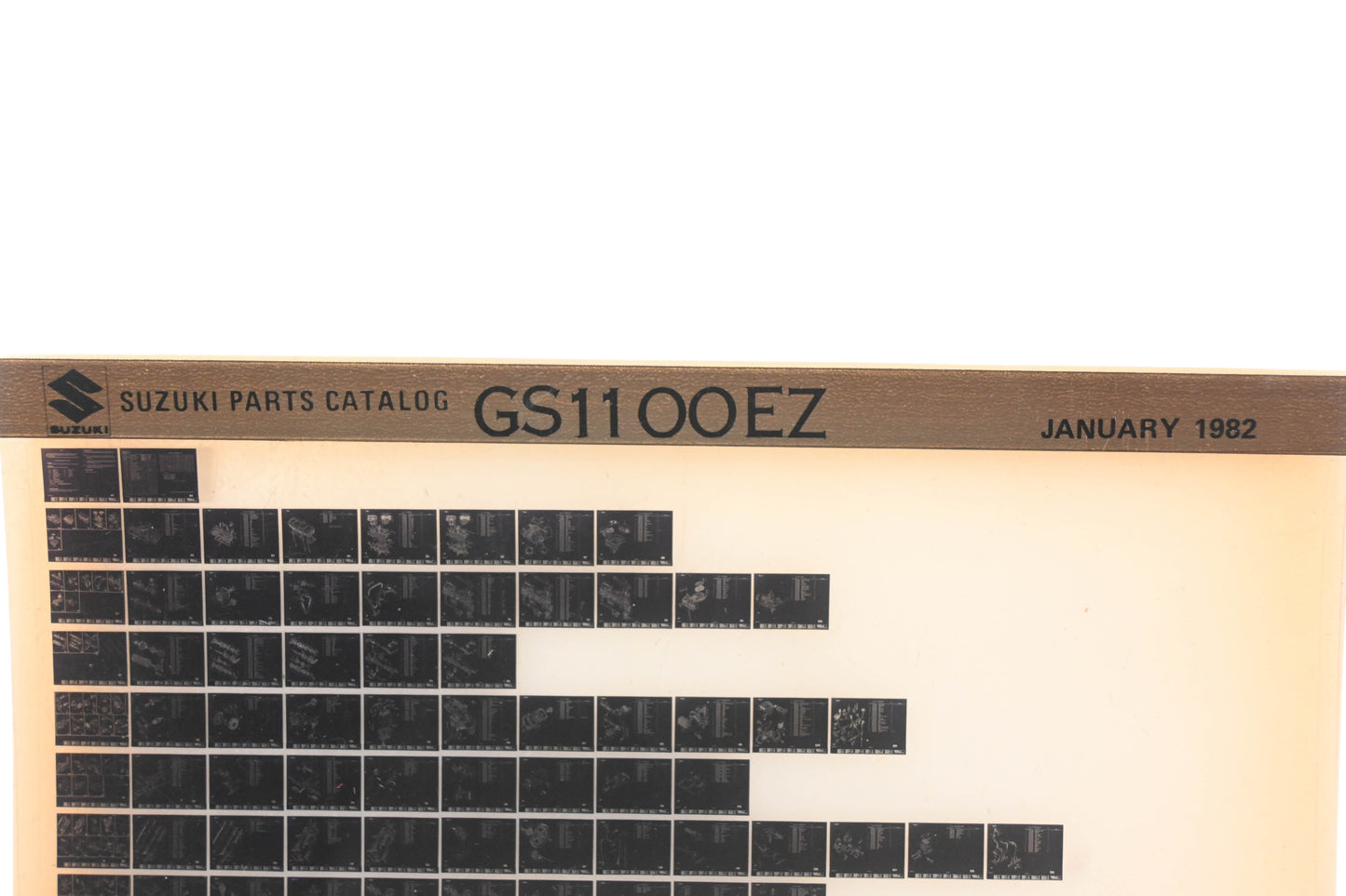 OEM Suzuki GS1100EZ GS1100 EZ Parts Catalog Microfiche Rev:1/1982