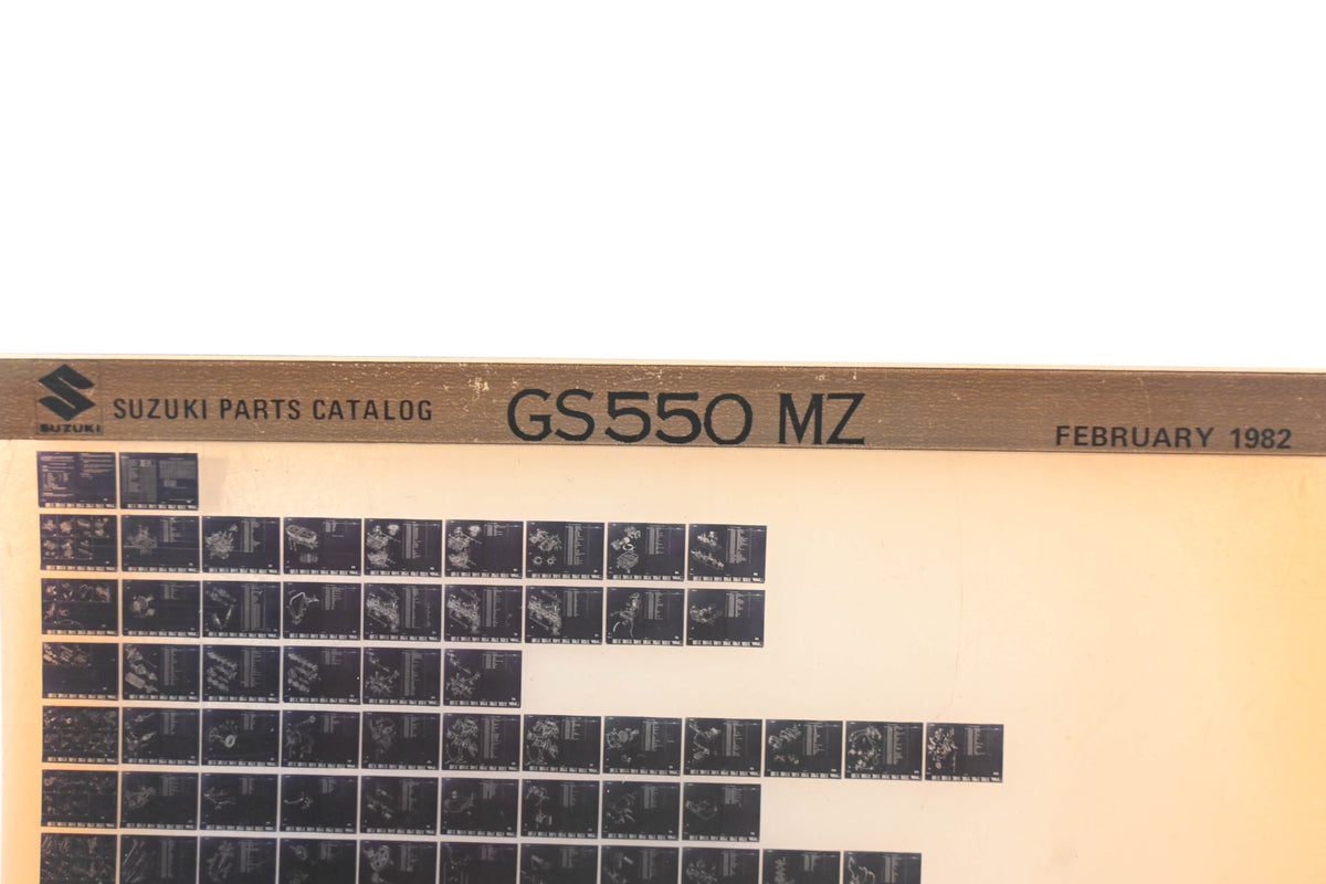 OEM Suzuki GS550MZ GS550 MZ Parts Catalog Microfiche Rev:2/1982